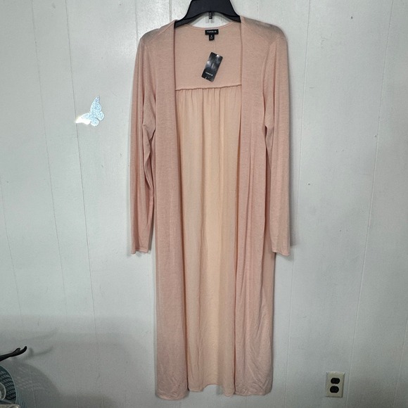 Torrid Womens Blush Pink Chiffon Back Duster Open Front Cardigan Size Large - Picture 1 of 12